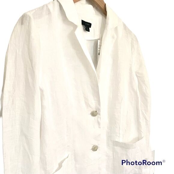 J. Crew New with tags White Linen Jacket/Blazer - Picture 3 of 4